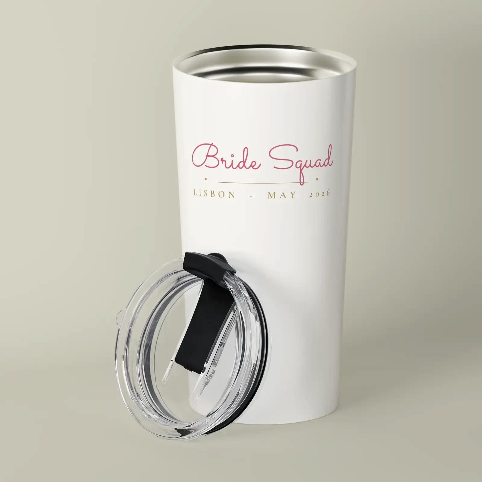 "Bride Squad", an example design by Vessim, printed on a tumbler