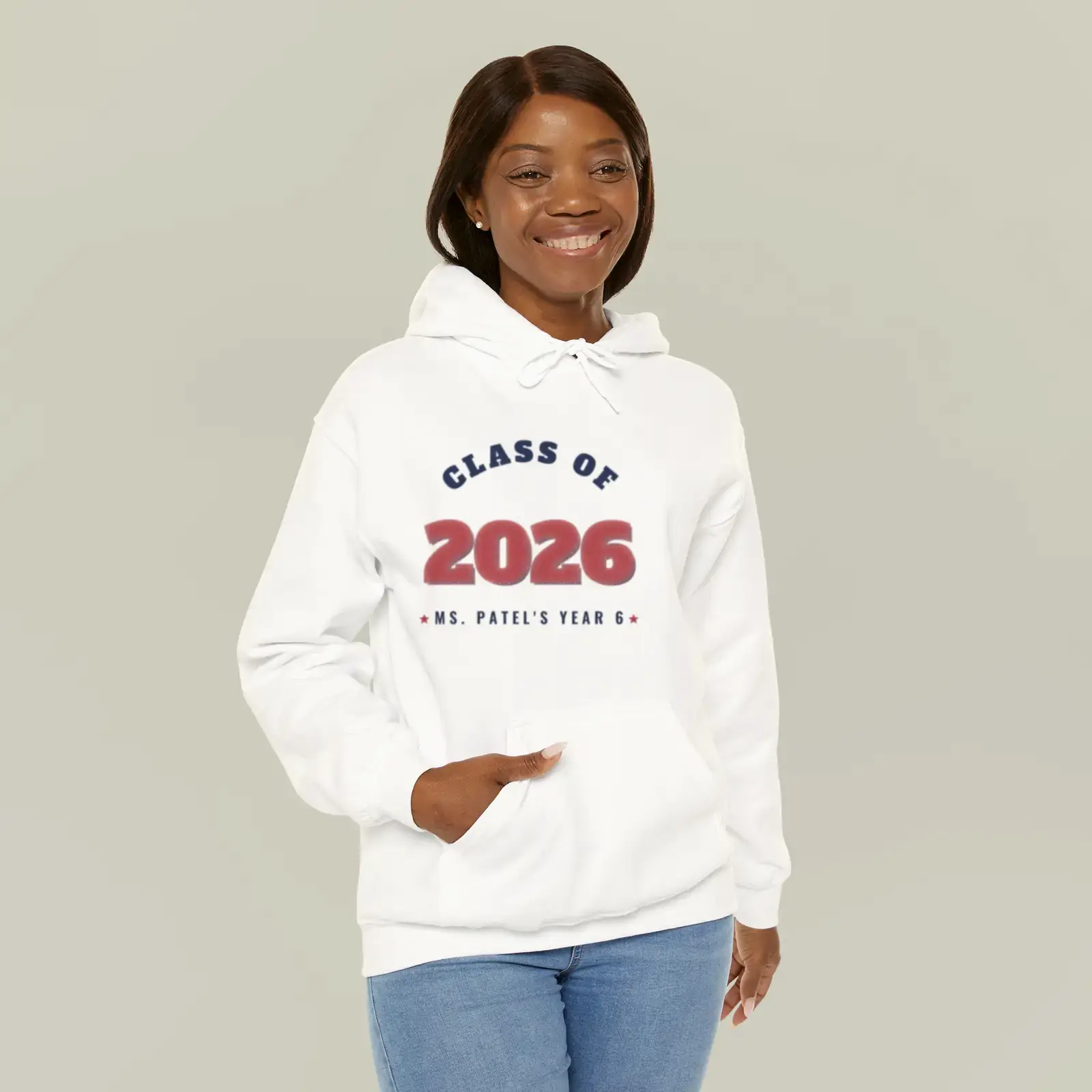 "Class of 2026", an example design by Vessim, printed on a hoodie
