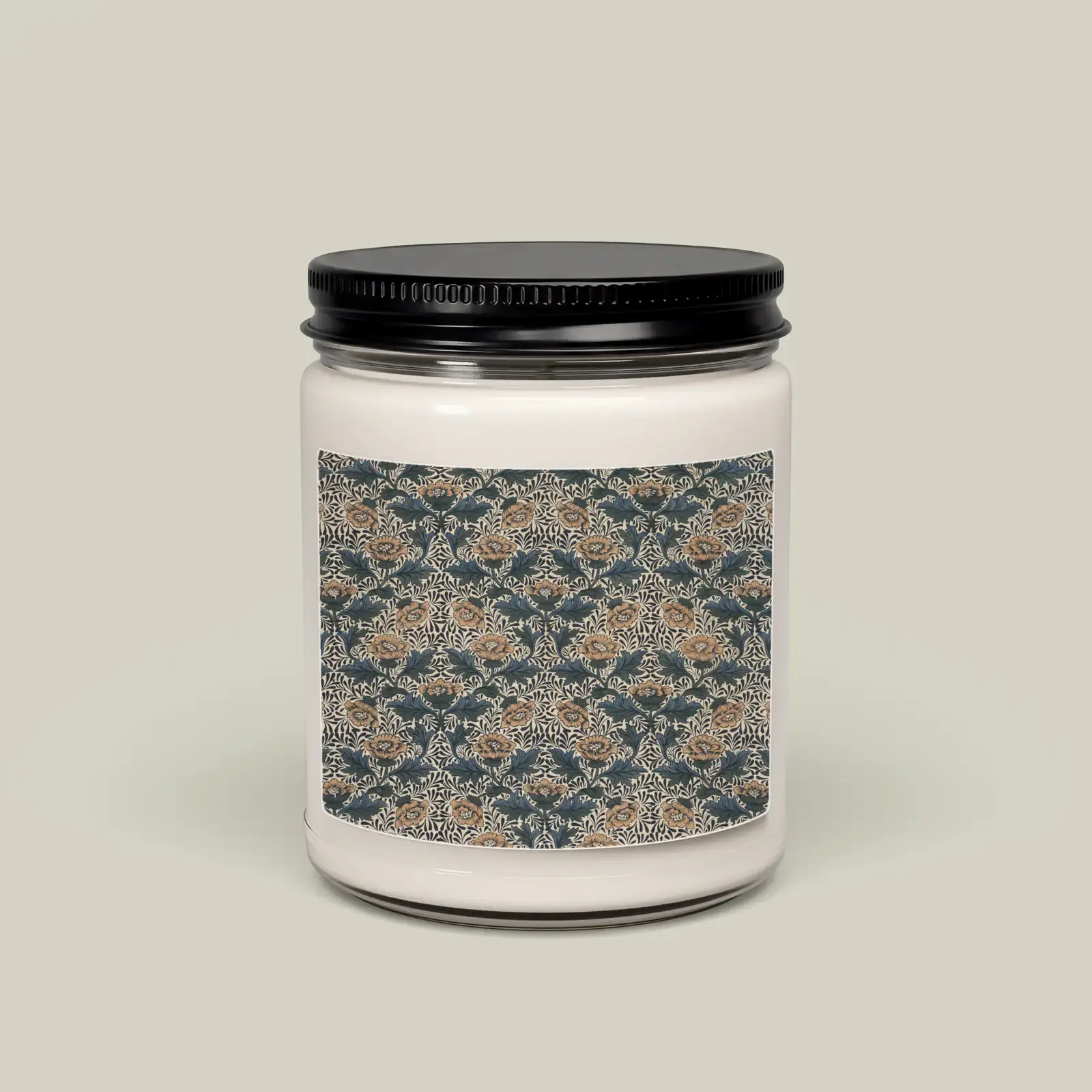 Peony by Kate Faulkner, printed on a soy candle