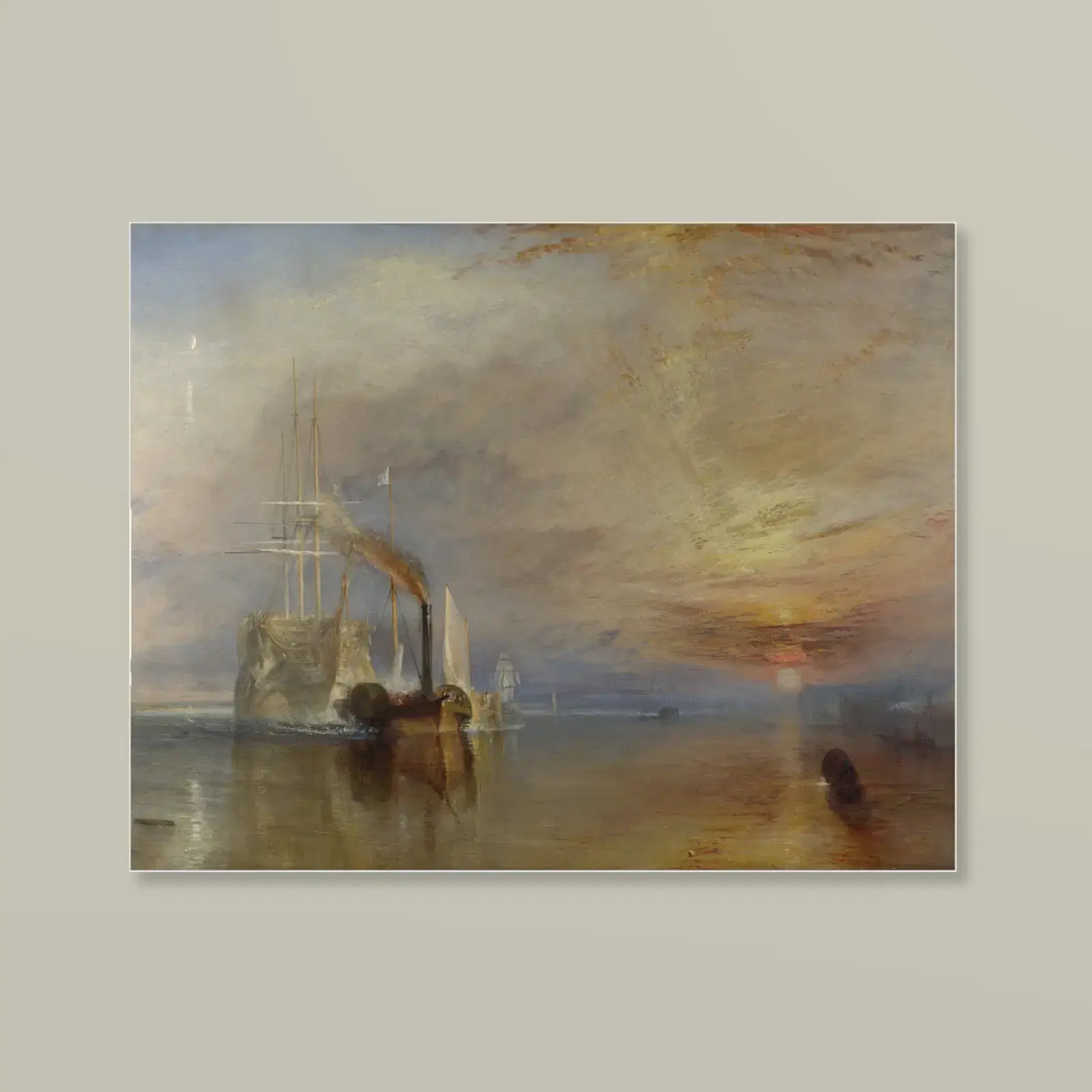 The Fighting Temeraire by J. M. W. Turner, printed on a acrylic print