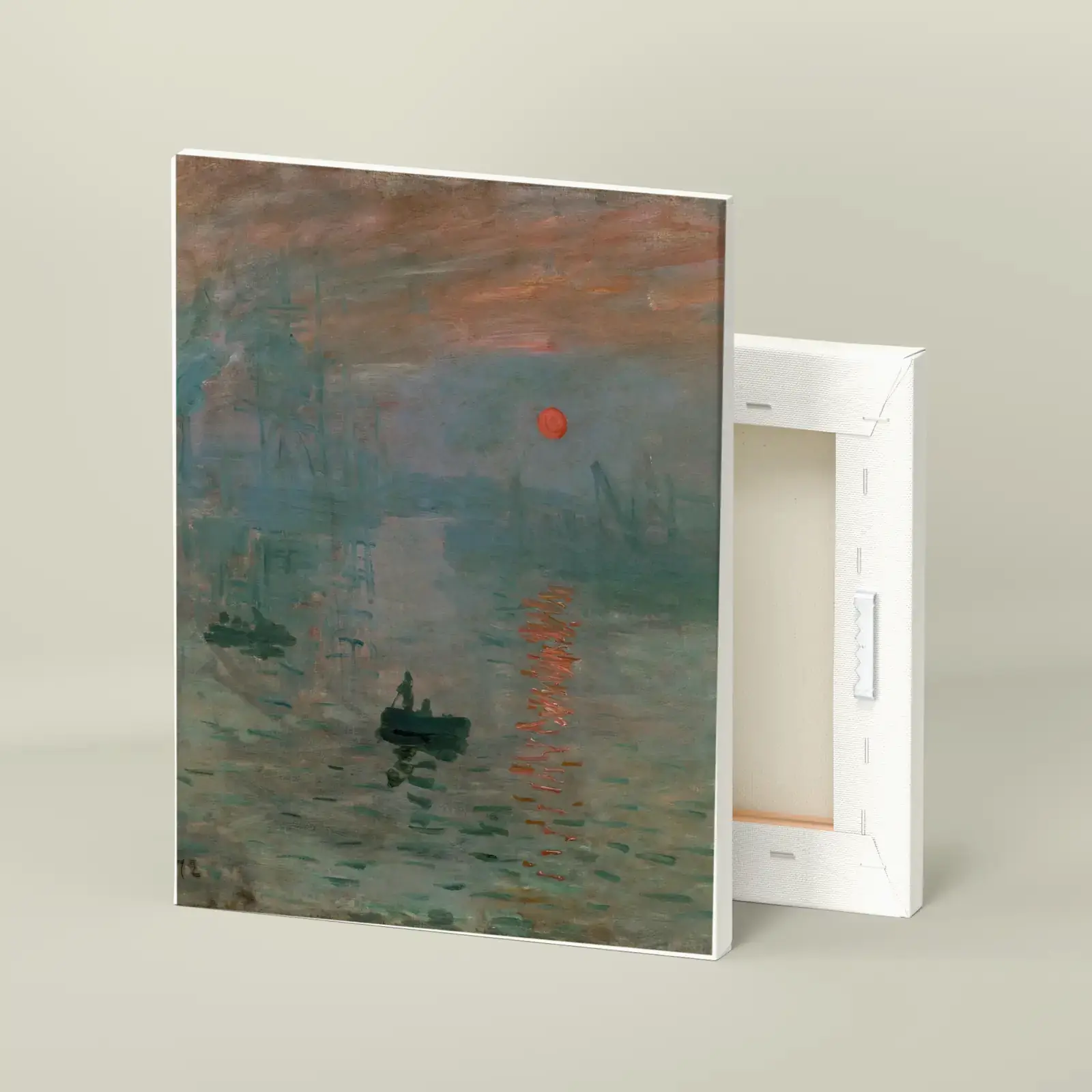 Impression, Sunrise by Claude Monet, printed on a stretched canvas