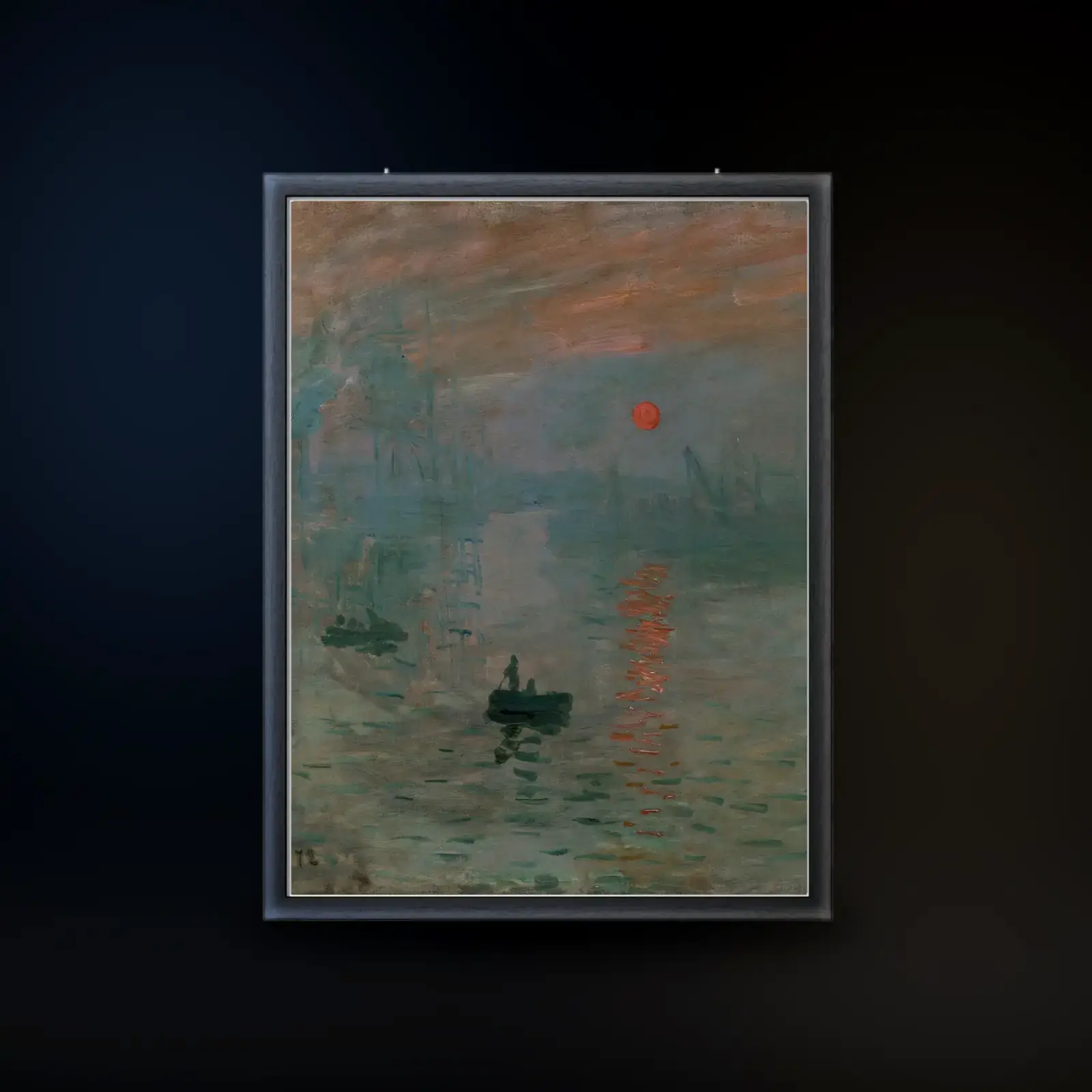 Impression, Sunrise by Claude Monet, printed on a framed poster