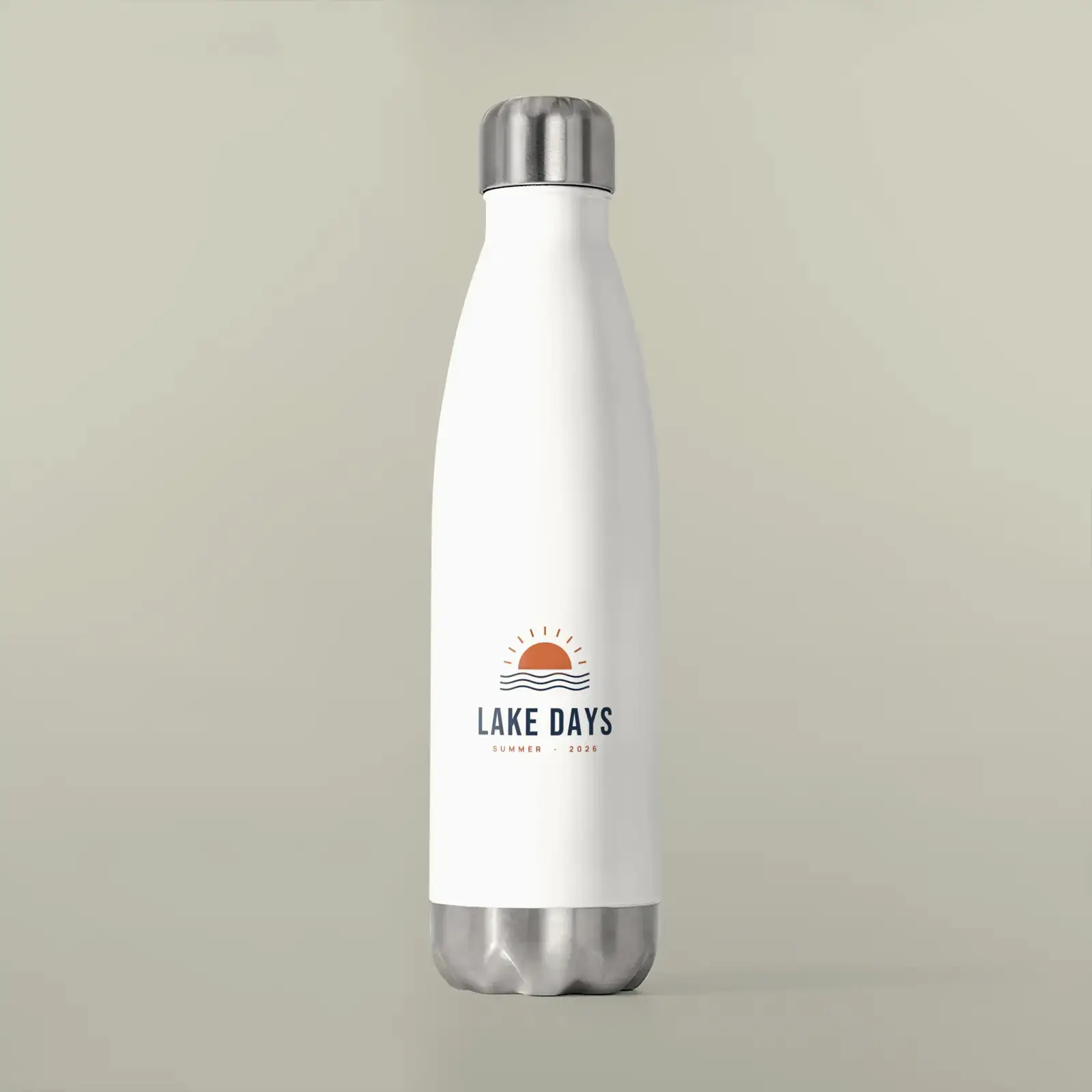 "Lake Days", an example design by Vessim, printed on a insulated bottle