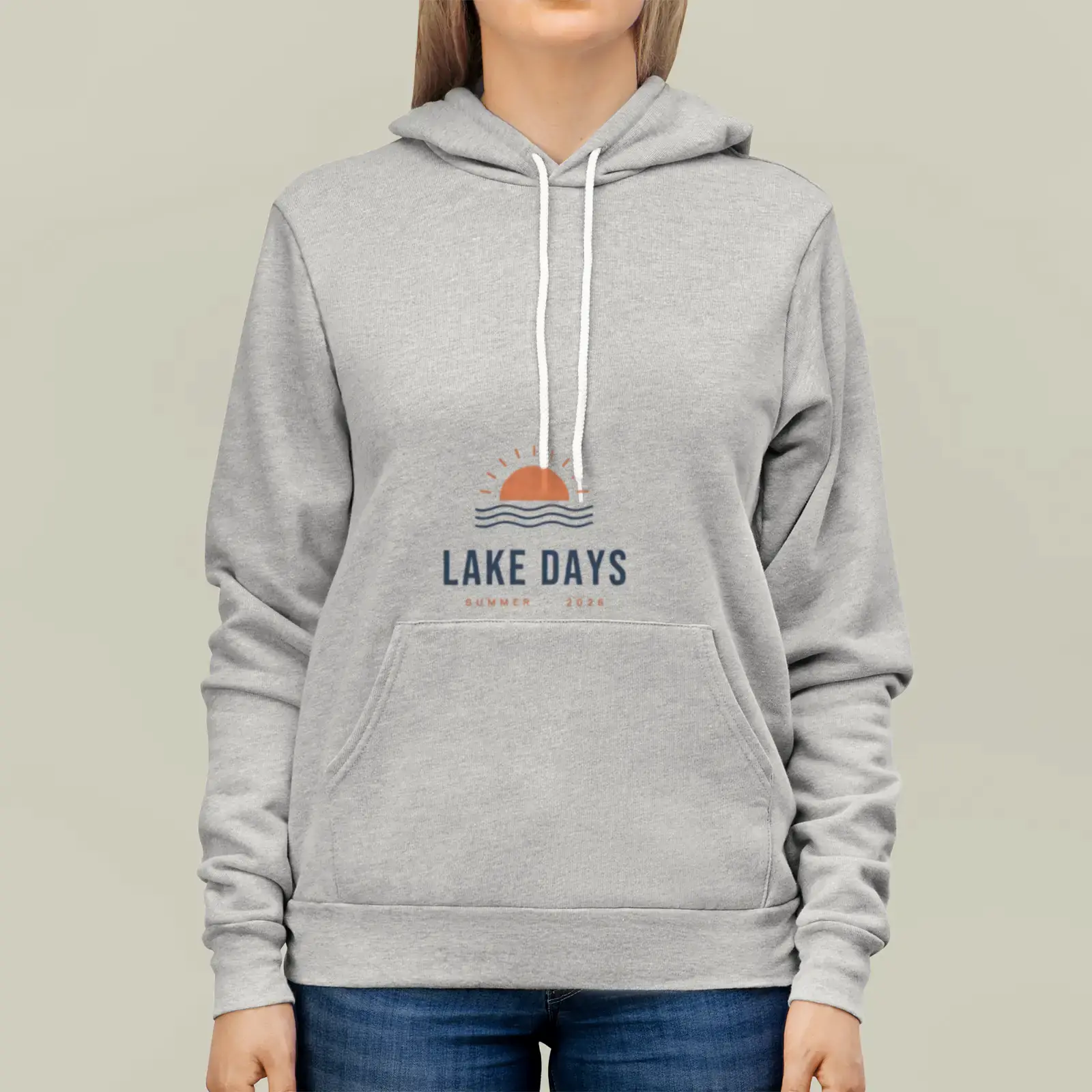 "Lake Days", an example design by Vessim, printed on a hoodie