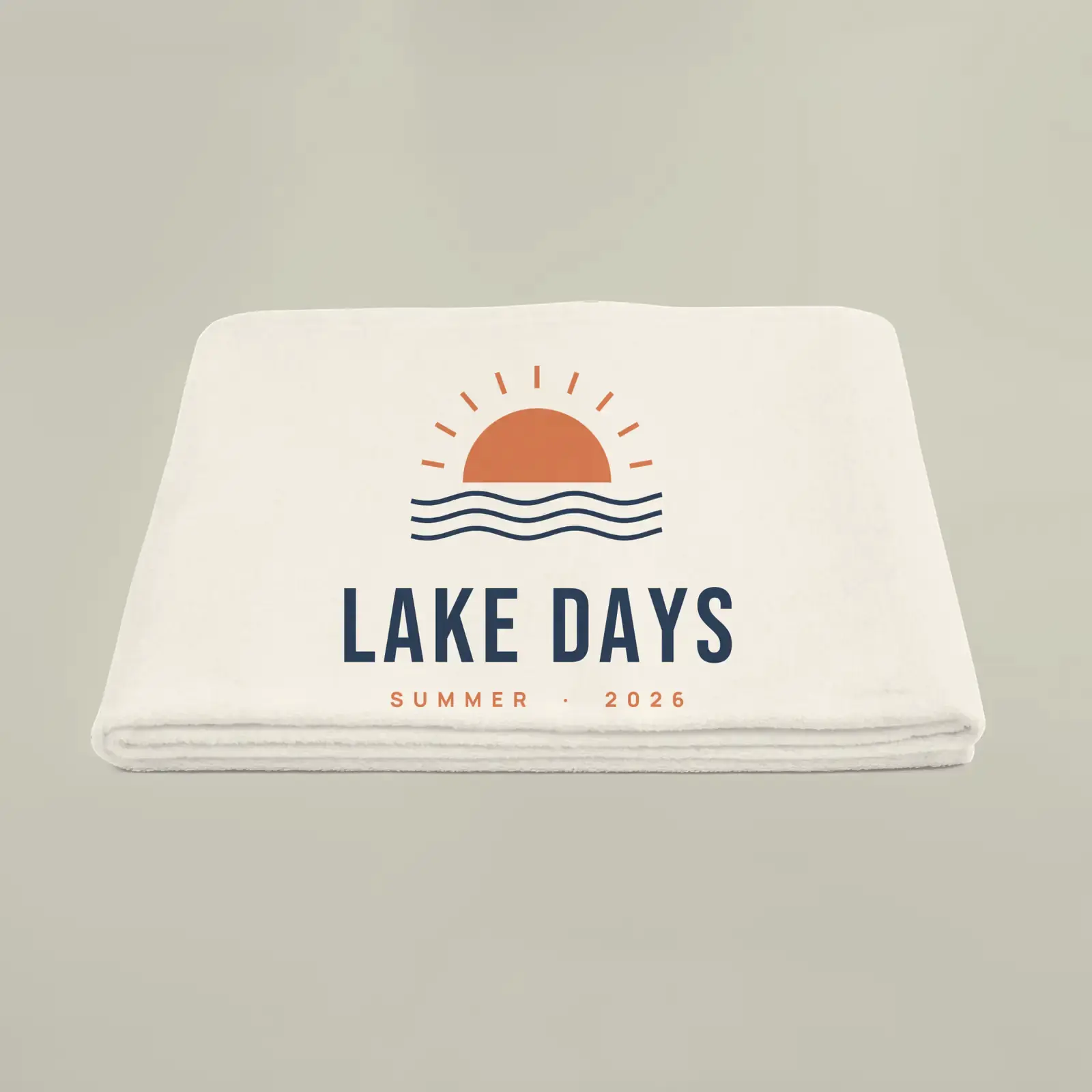 "Lake Days", an example design by Vessim, printed on a beach towel