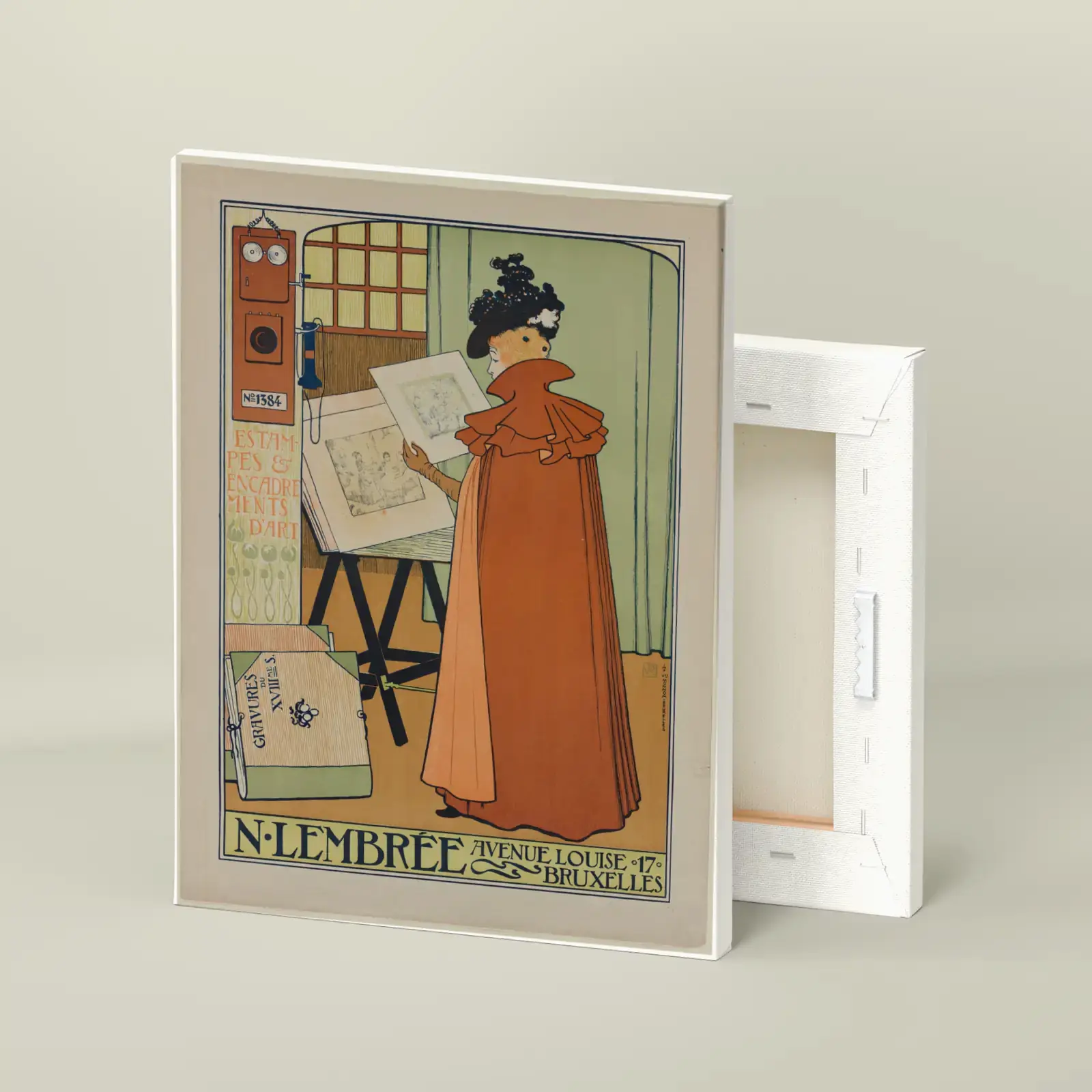 Poster for the Lembrée Gallery by Théo van Rysselberghe, printed on a stretched canvas