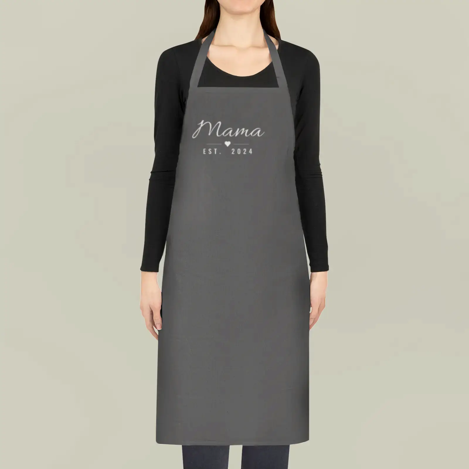 "Mama, Est. 2024", an example design by Vessim, printed on a cotton apron
