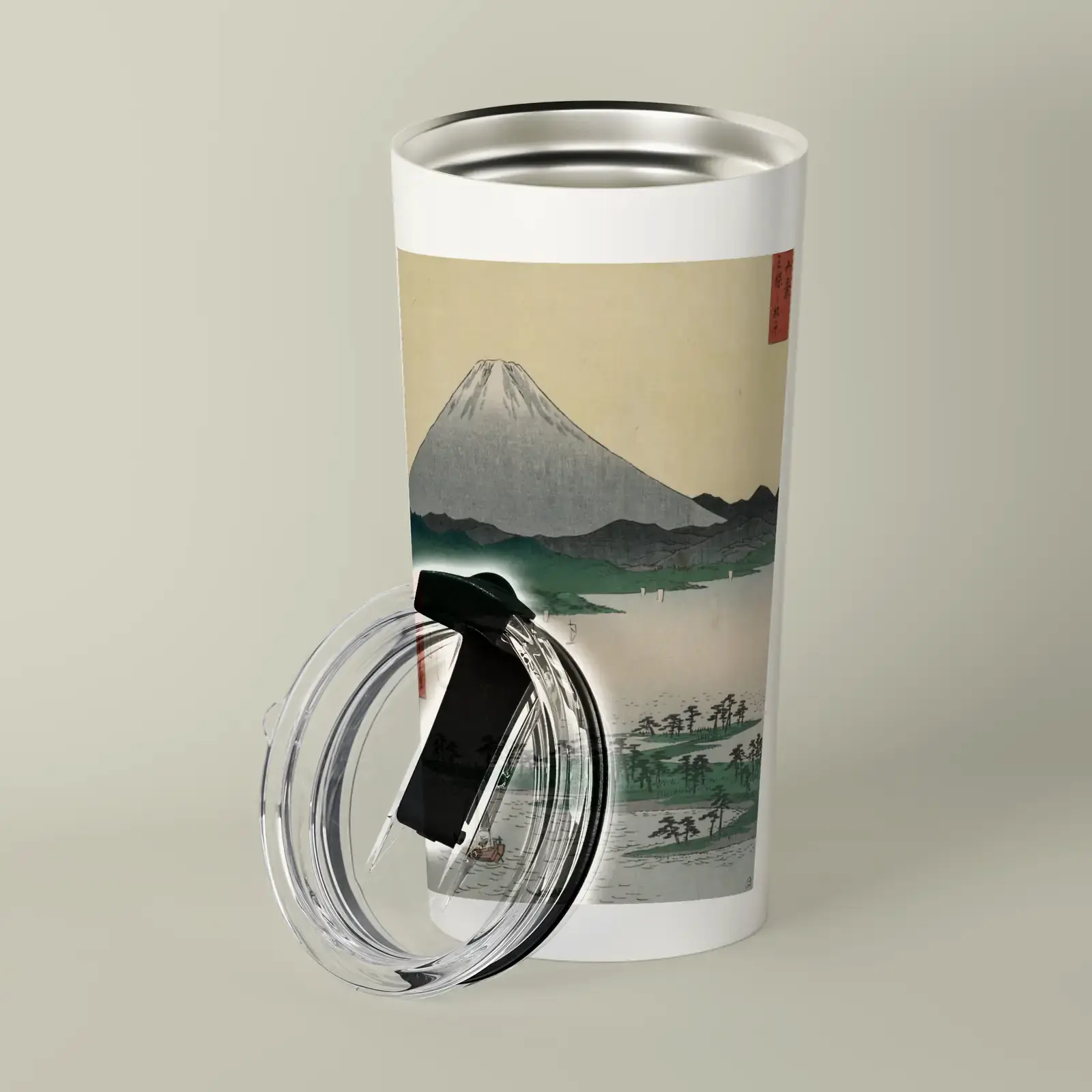 Pine Groves of Miho in Suruga by Utagawa Hiroshige, printed on a tumbler