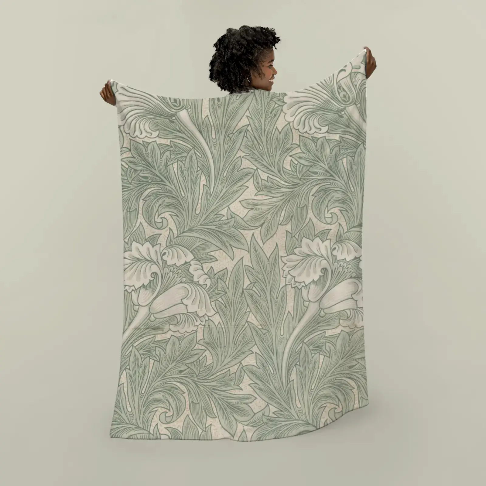 Tulip by William Morris, printed on a plush blanket