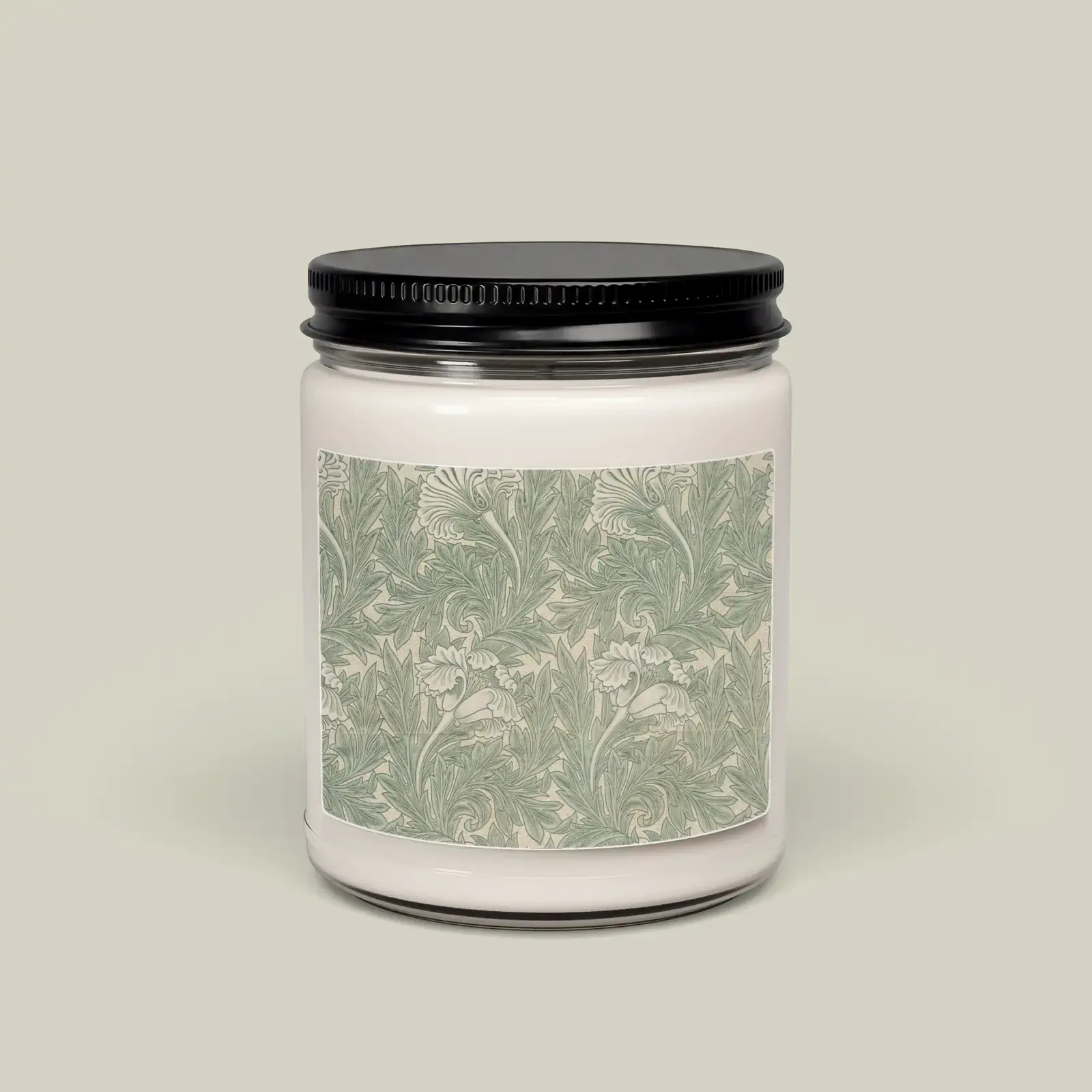 Tulip by William Morris, printed on a soy candle