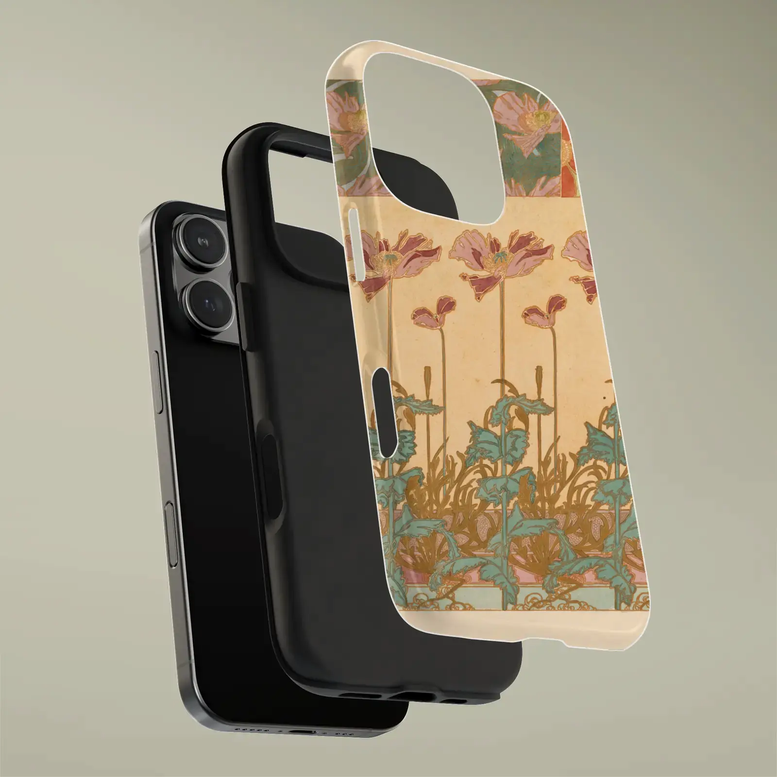 Oriental Poppies, from Documents Décoratifs by Alphonse Mucha, printed on a phone case