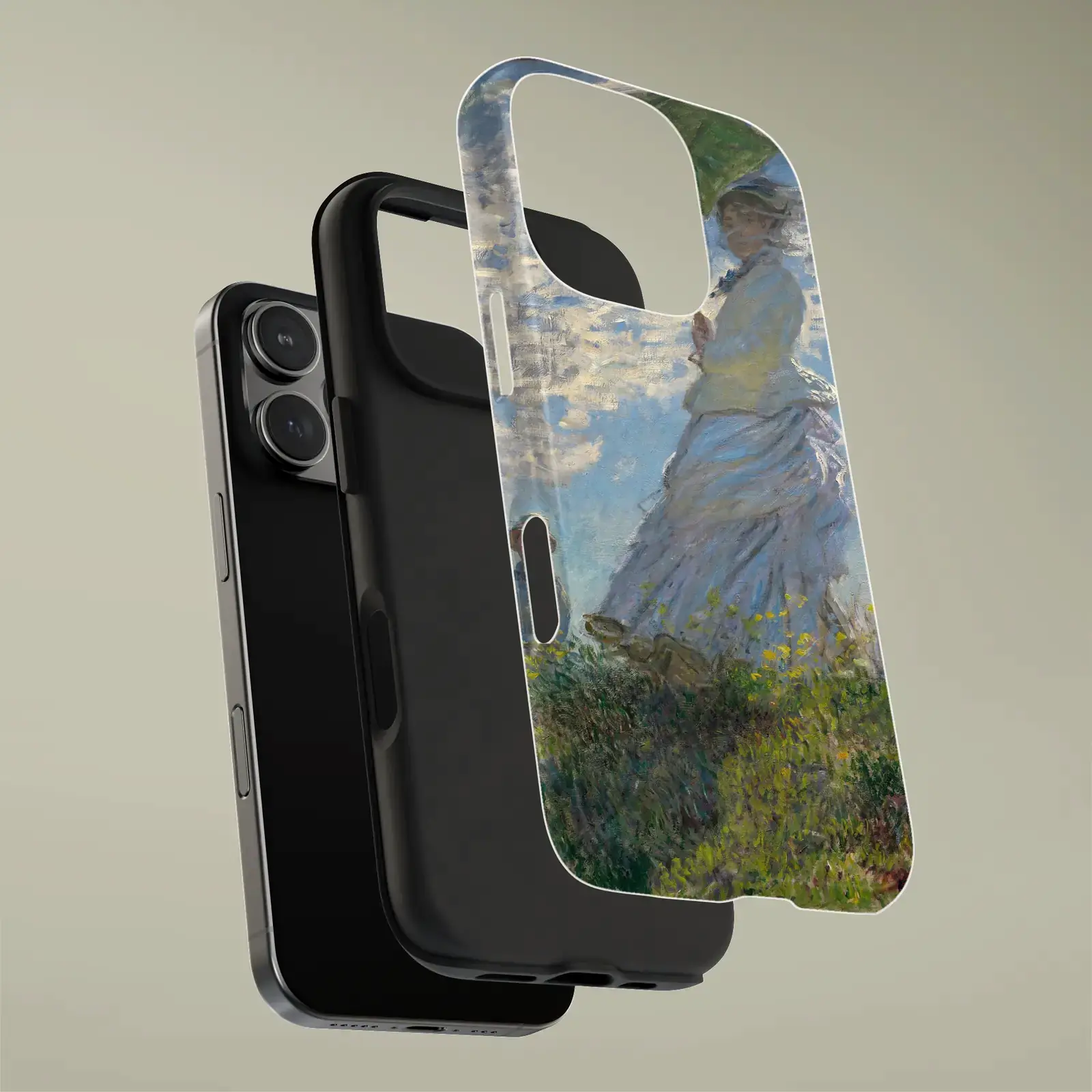 Woman with a Parasol by Claude Monet, printed on a phone case