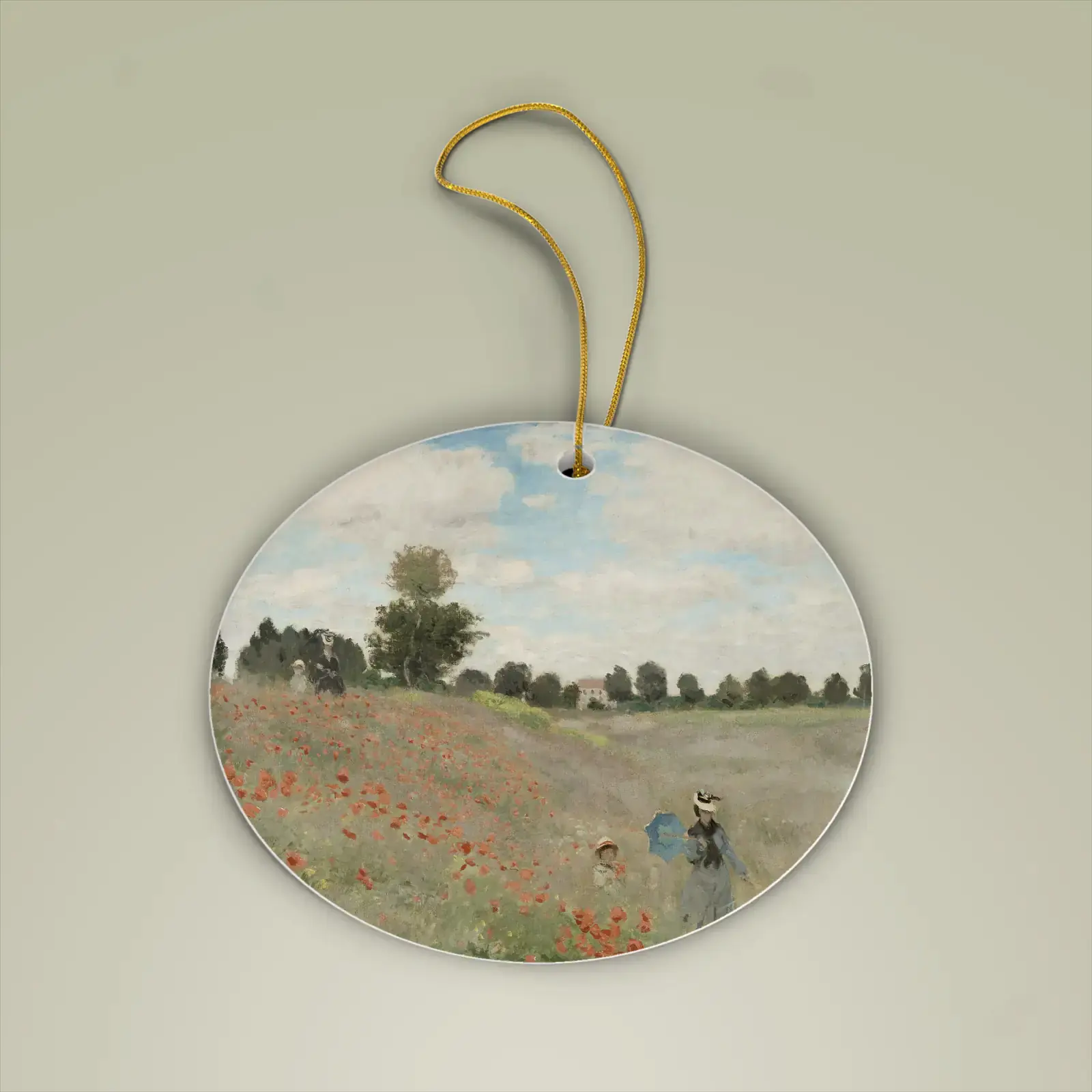 Poppy Field by Claude Monet, printed on a ceramic ornament