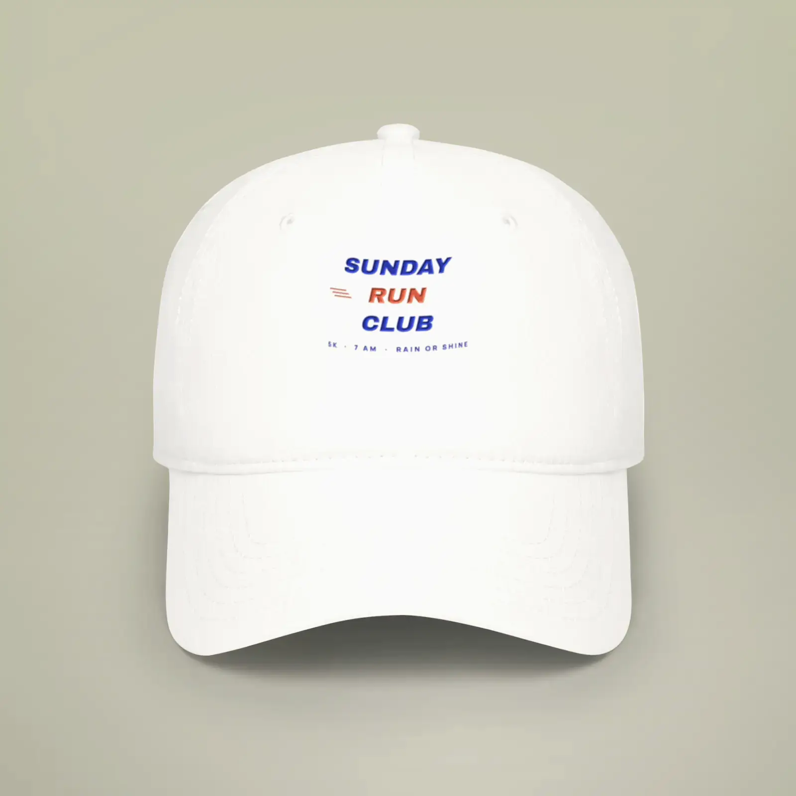 "Sunday Run Club", an example design by Vessim, printed on a baseball cap