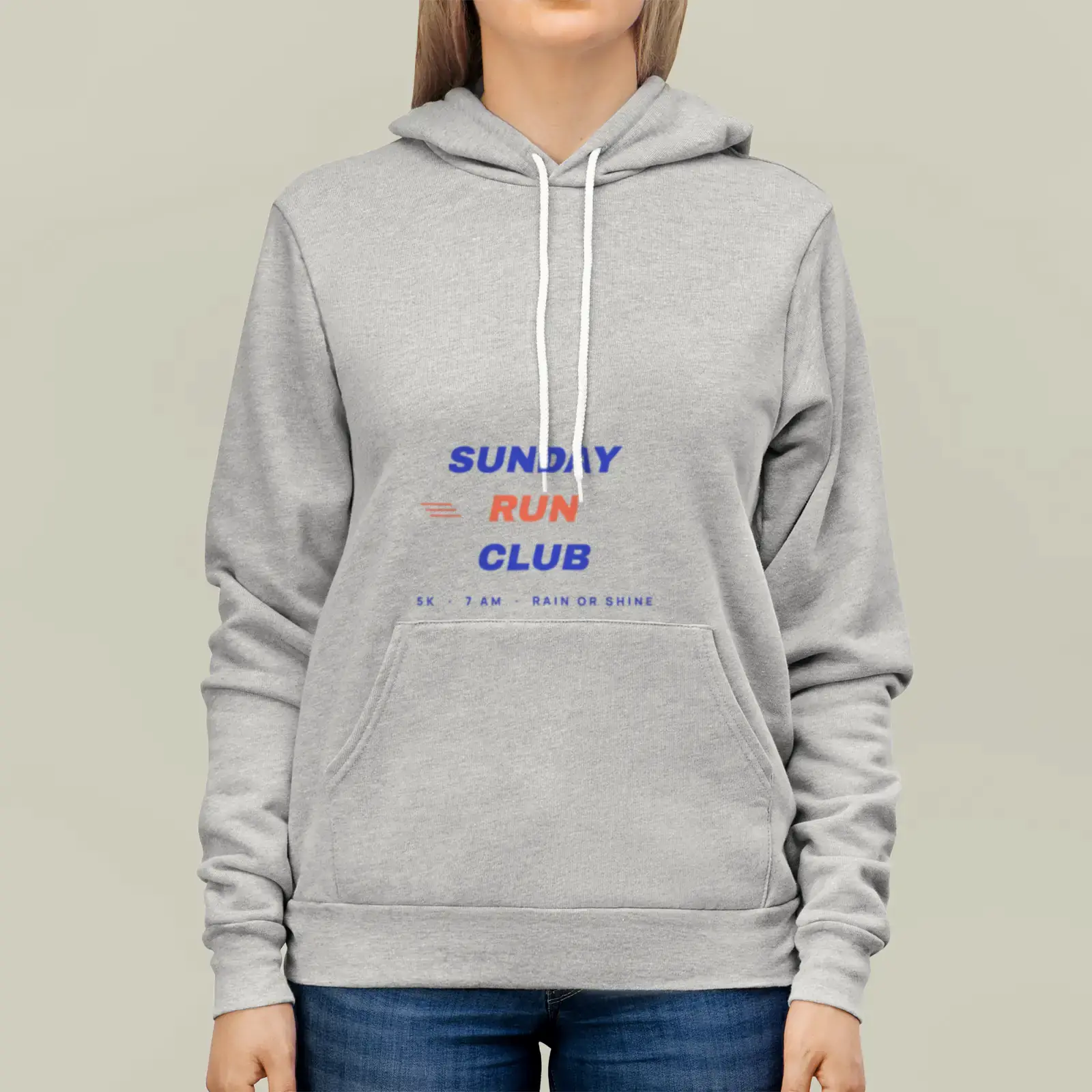 "Sunday Run Club", an example design by Vessim, printed on a hoodie