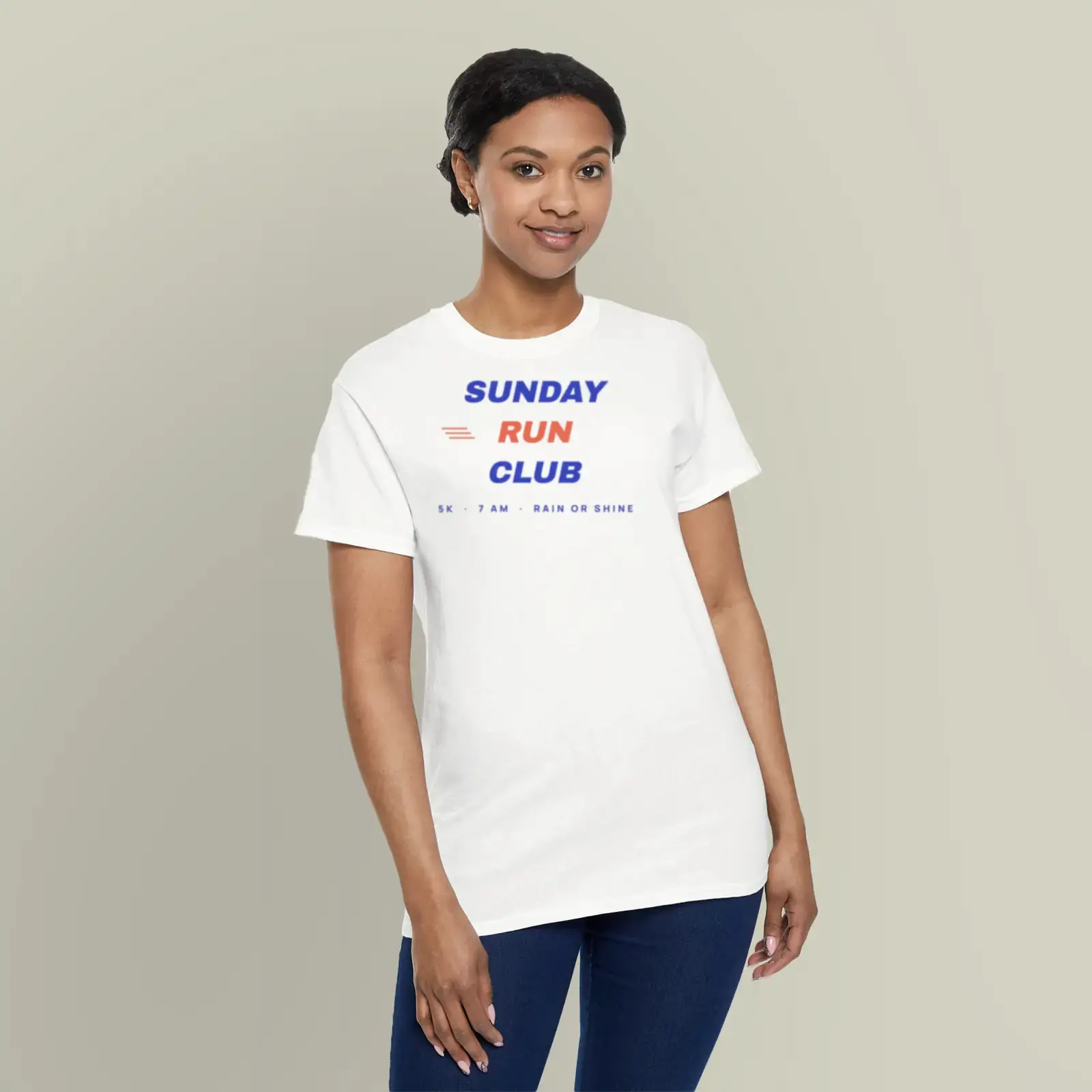 "Sunday Run Club", an example design by Vessim, printed on a t-shirt