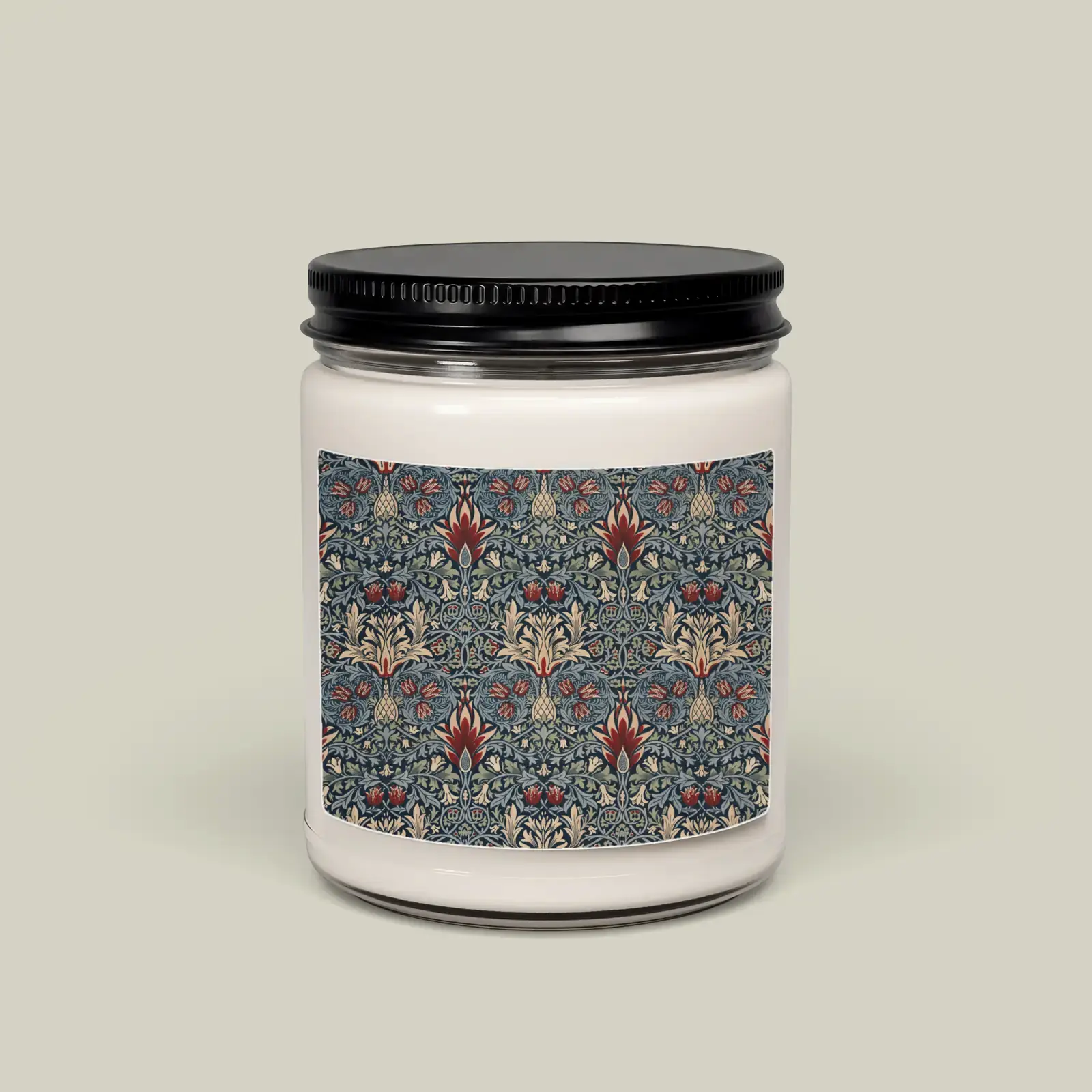 Snakeshead by William Morris, printed on a soy candle