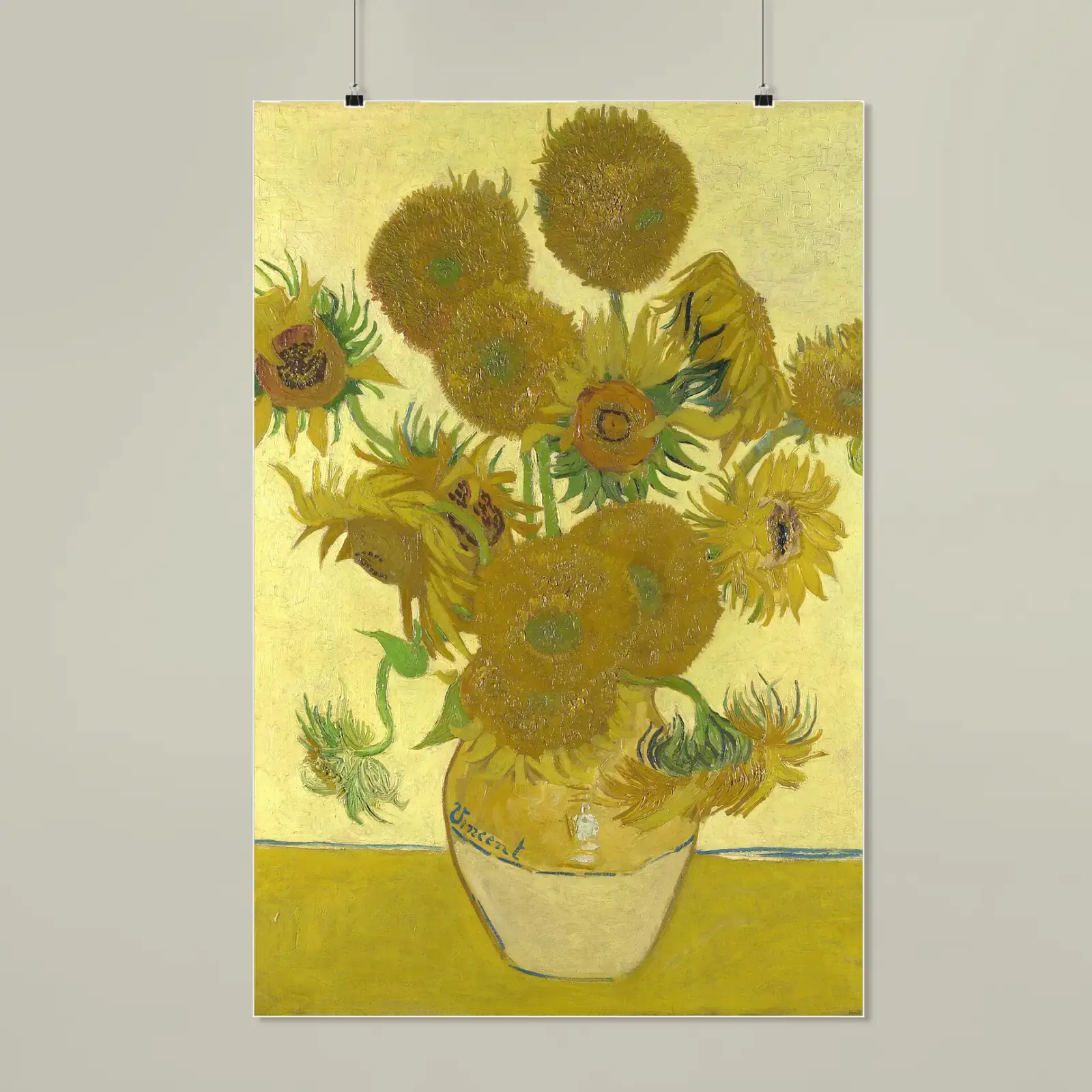 Sunflowers by Vincent van Gogh, printed on a matte poster