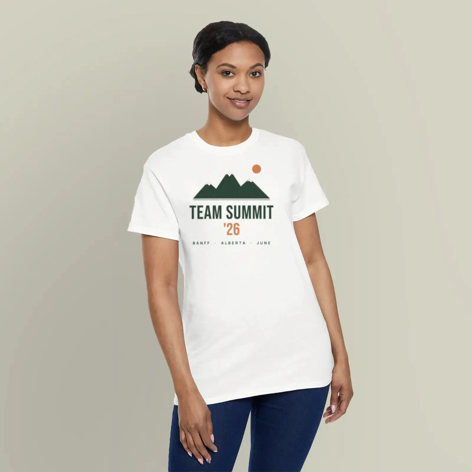 "Team Summit '26", an example design by Vessim, printed on a t-shirt