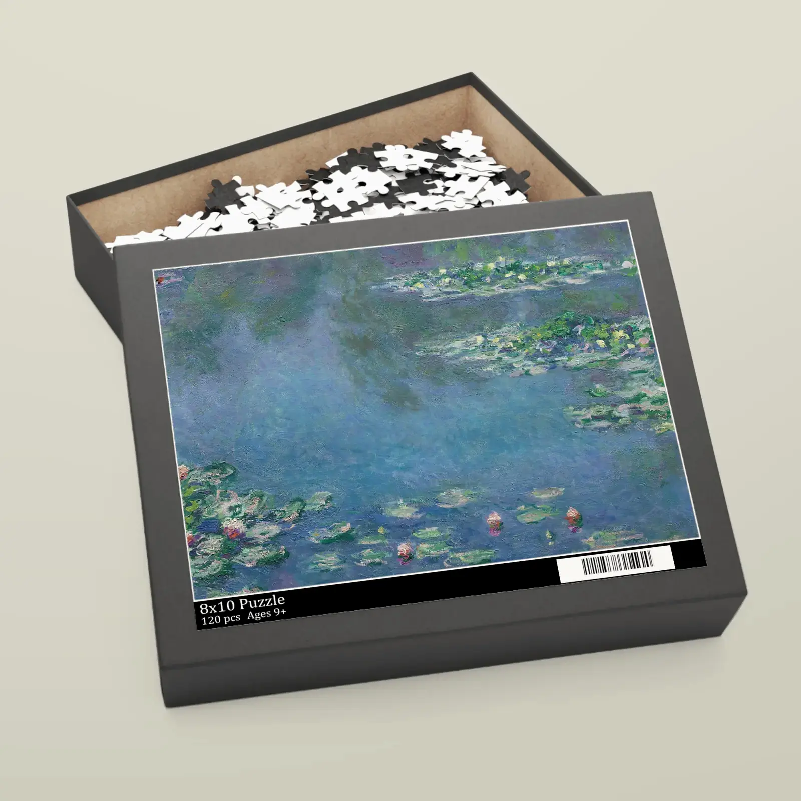 Water Lilies by Claude Monet, printed on a jigsaw puzzle